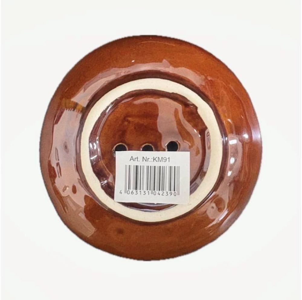 Holzwurm GmbH Seifenschale Schale Muschel, mit Löchern, Keramik - Muschelform, Ø 10 cm, Bad, Gäste-WC, Regal, Fensterbank - maritimer oder natürlicher Dekoration