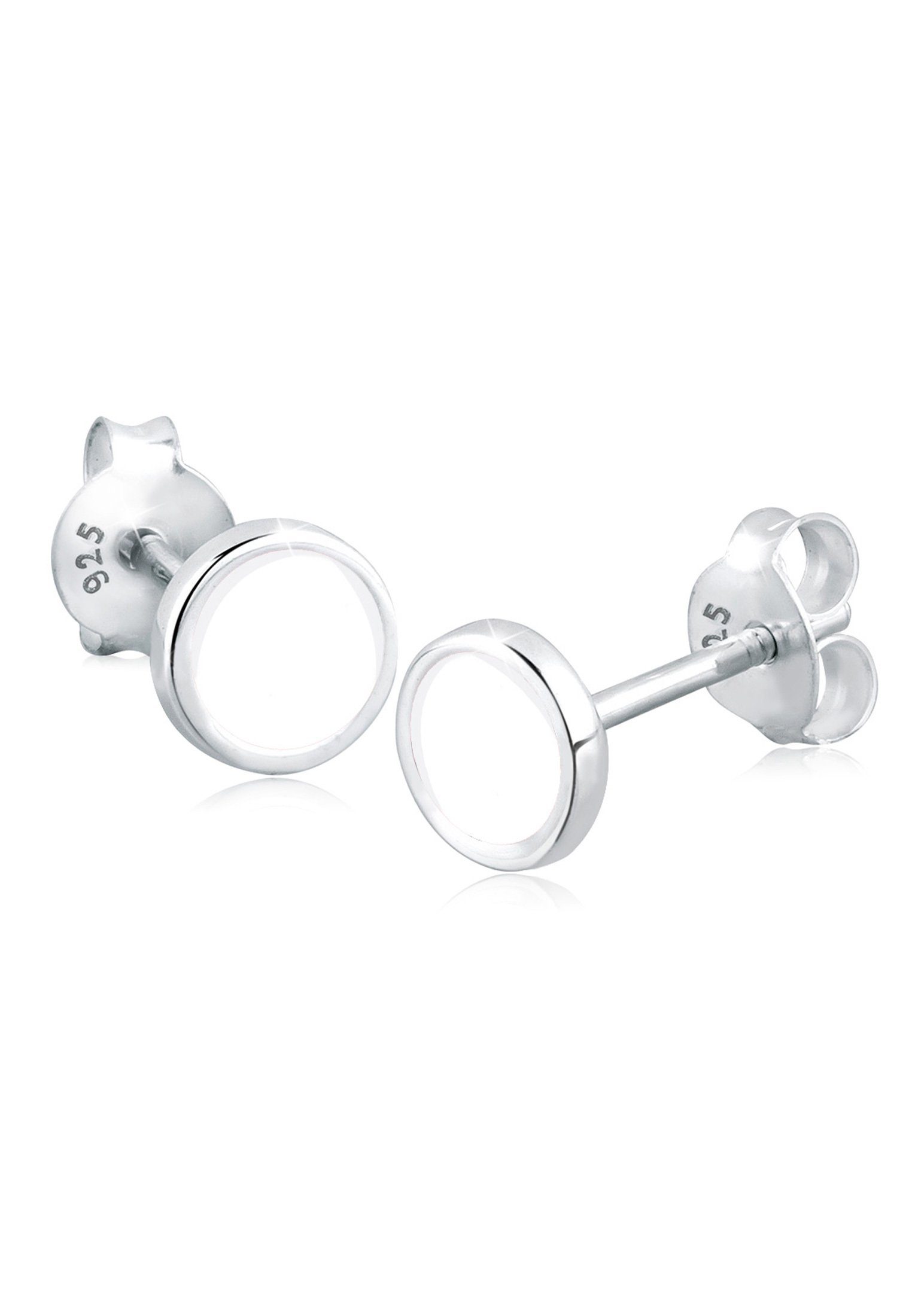 Elli Paar Ohrstecker Kreis Geo Rund Basic Emaille 925 Silber, Geo