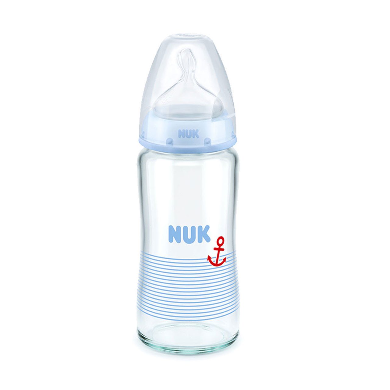 NUK Babyflasche NUK First Choice Babyflasche, Glasflasche 240ml blau