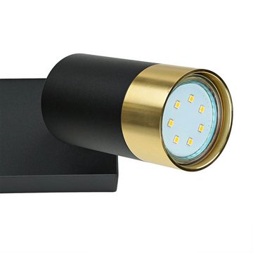 Licht-Erlebnisse Deckenstrahler ANDREW, ohne Leuchtmittel, in Schwarz Gold 2-flammig GU10 Aluminium verstellbar Wohnzimmer