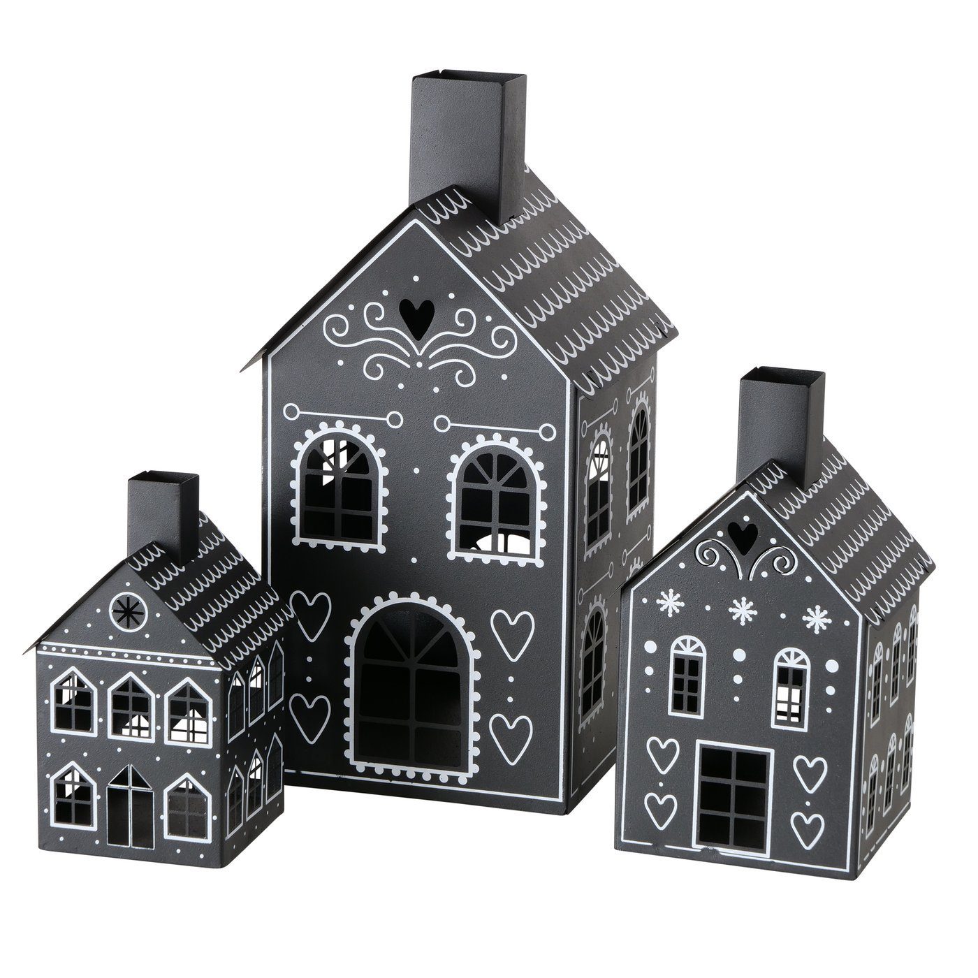 BOLTZE Kerzenlaterne Villagio (3er Set), Windlicht