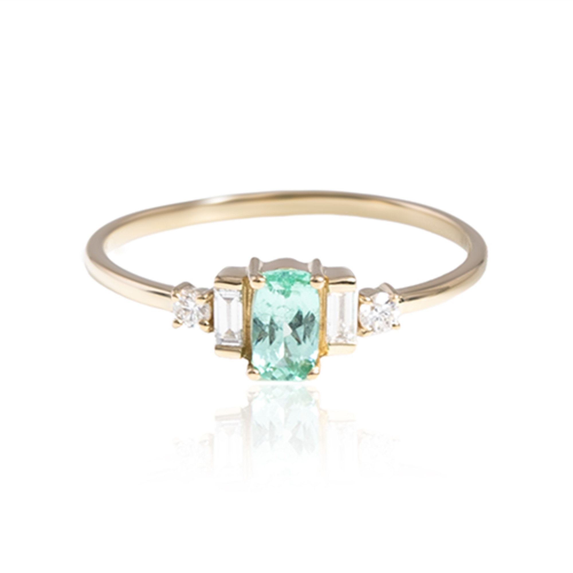 Cavill Diamantring Paraiba Turmalin Ring 0,35 ct aus 14K Gelbgold mit Diamanten (1-tlg)
