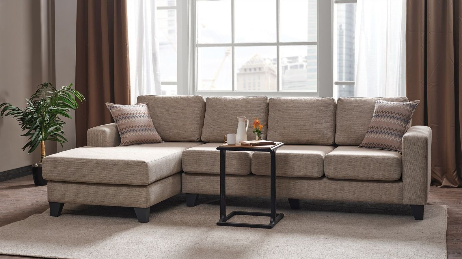 Couch 1 Möbel, L-Form Sofa JVmoebel Europa Polster Ecksofa Luxus Sitz Teile, in Made Ecksofa Wohnlandschaft