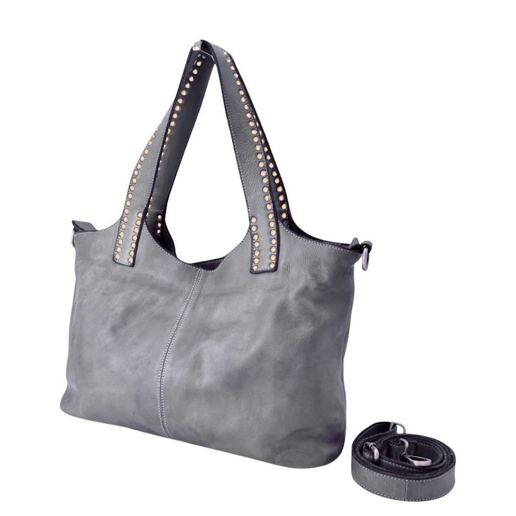 BZNA Handtasche Madrid Italy Designer Schultertasche Shopper, mit Nieten