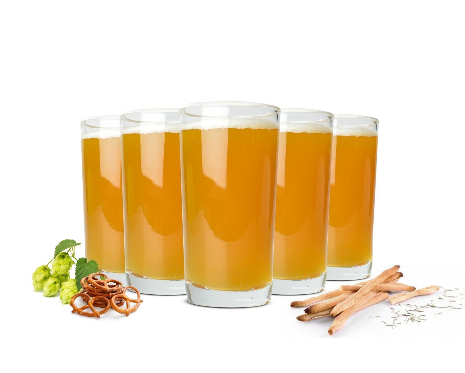 Sendez Cocktailglas 6 Cocktailgläser mit weißem Rand 550ml Longdrinkgläser Saftgläser Trinkgläser, Glas