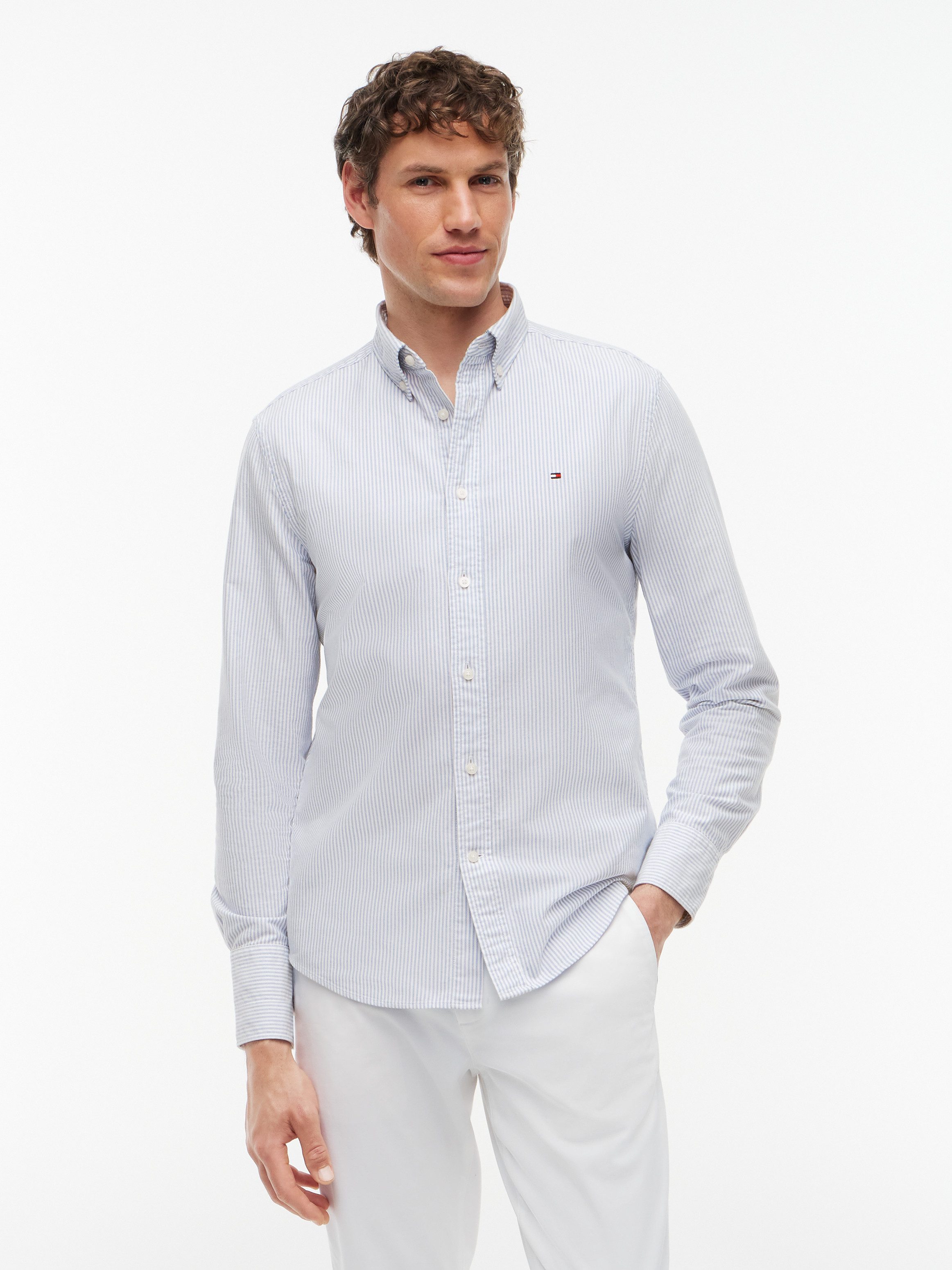 Tommy Hilfiger Langarmhemd HERITAGE OXFORD STRIPE Regular Fit SHIRT Regular Fit Oxford Casual