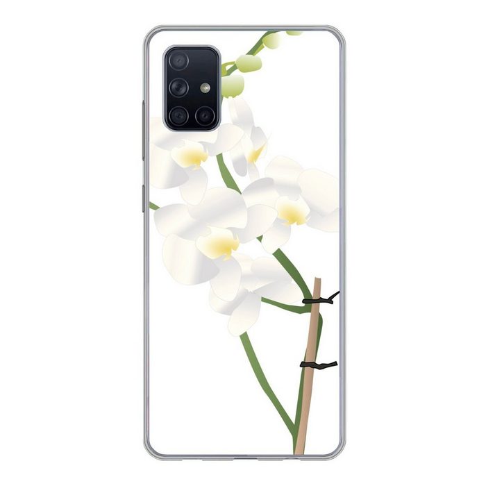 MuchoWow Handyhülle Illustrierte Orchideenblüte Phone Case Handyhülle Samsung Galaxy A71 Silikon Schutzhülle