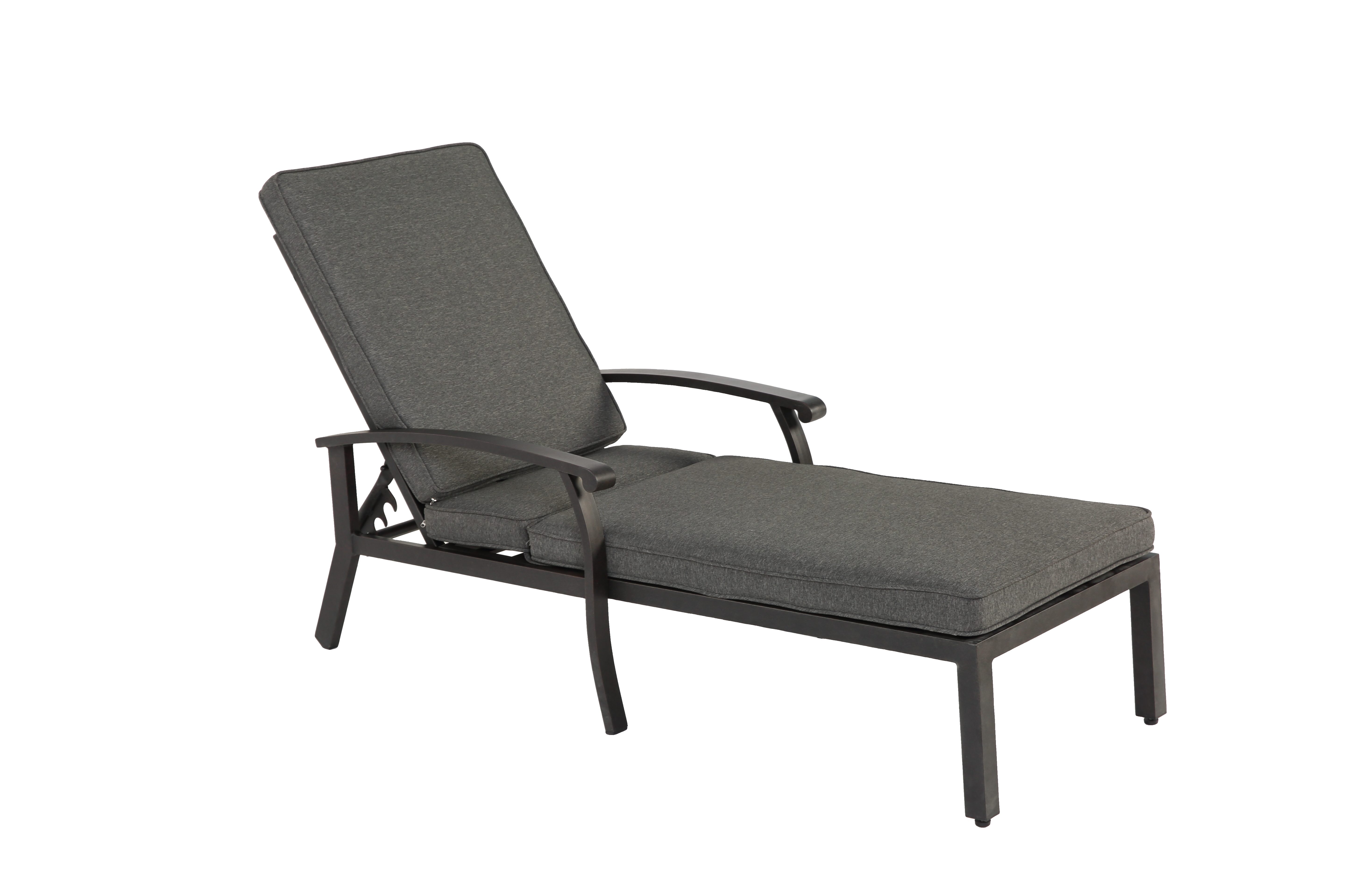 OKWISH Gartenlounge-Set Lounge-Terrassenstuhl mit Baumwollkissen, (Loungebett, 1-tlg., mit wasserdichtes Kissen), verstellbare, Aluminiumpool-Chaise Lounge Möbel