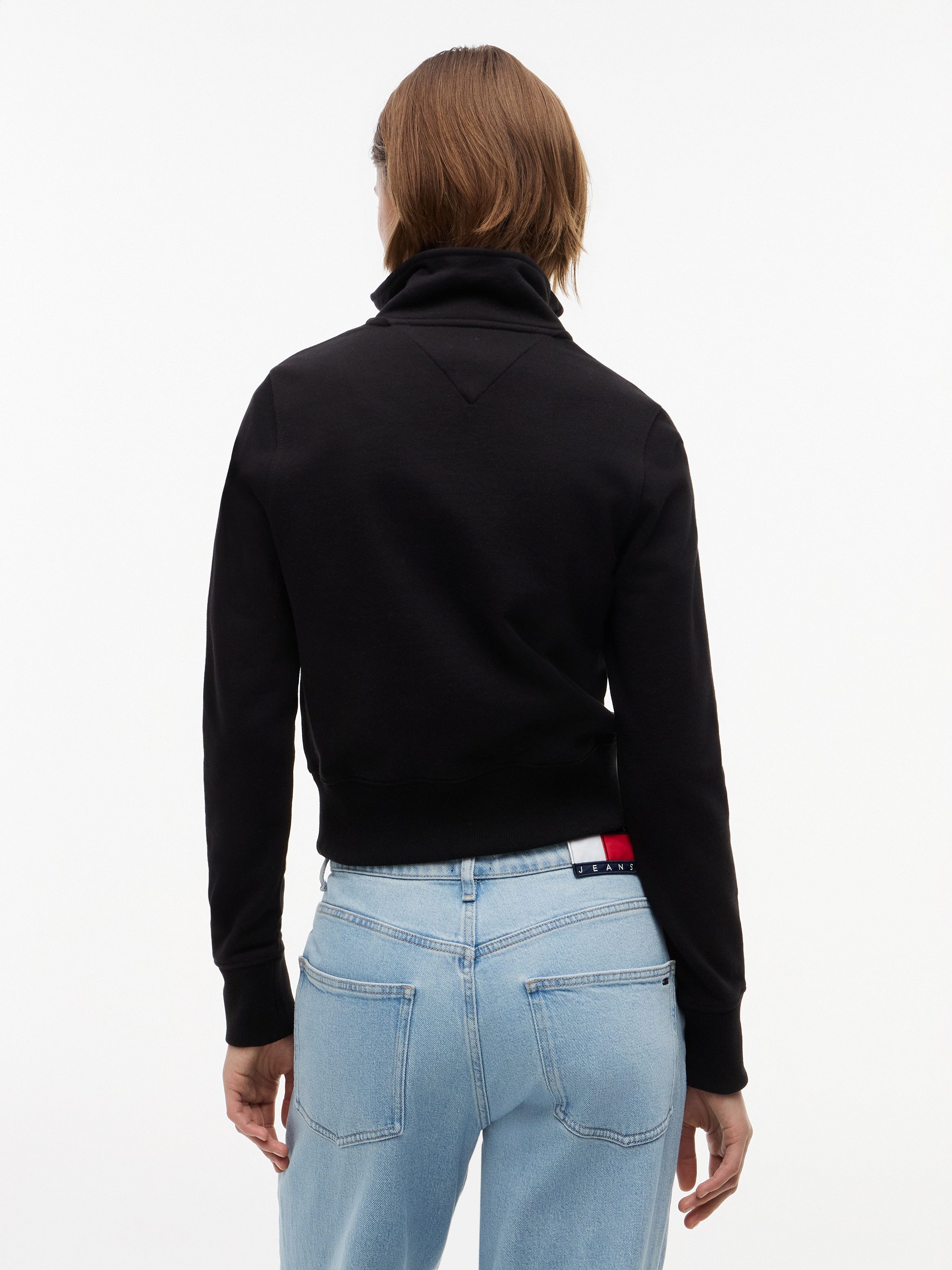 Tommy Jeans Sweatshirt TJW SLIM S FLAG 1/4 ZIP MOCKNECK Baumwolle, slim fit