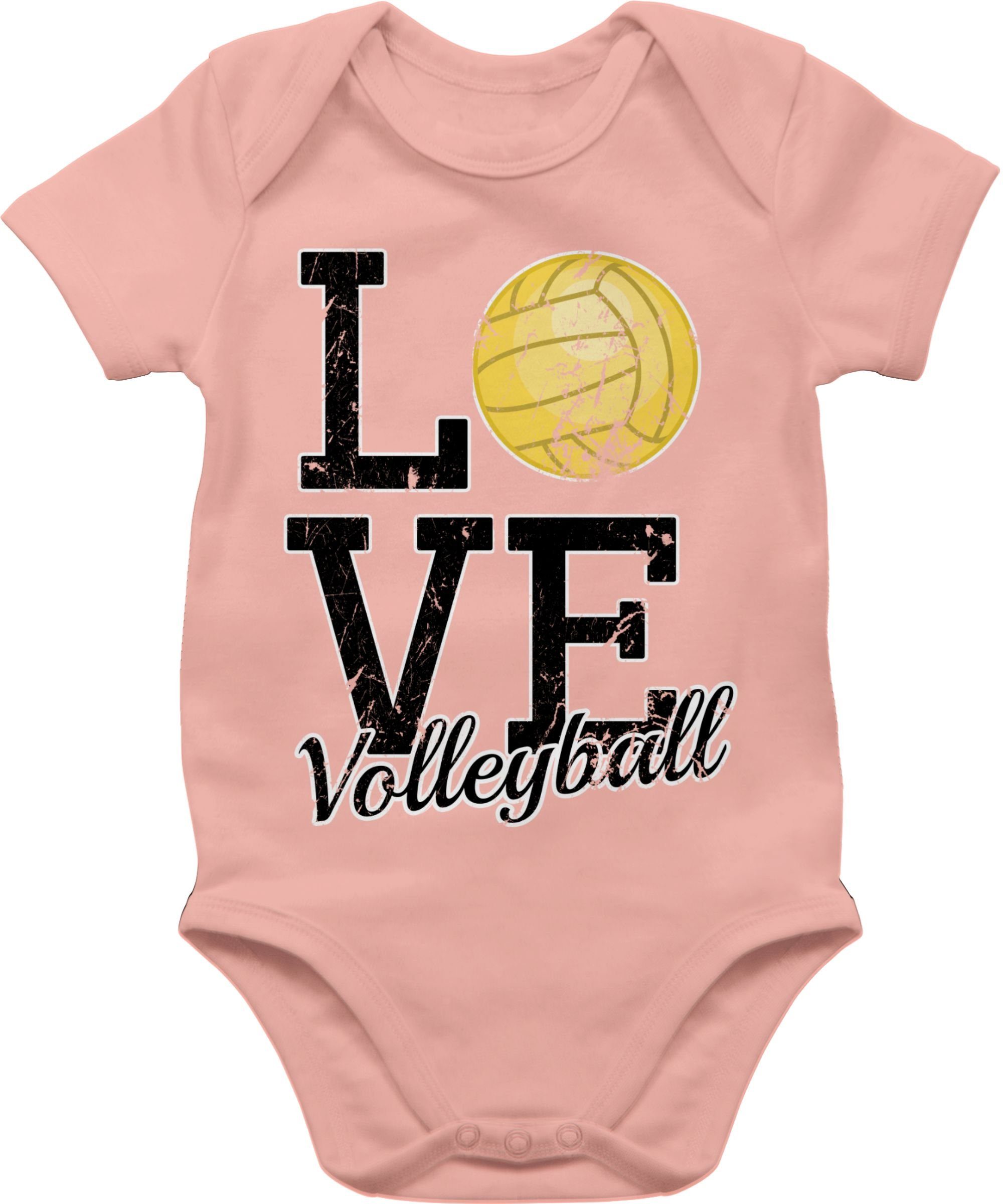 Shirtracer Shirtbody Love Volleyball Gold Sport & Bewegung Baby 2 Babyrosa | Shirtbodies