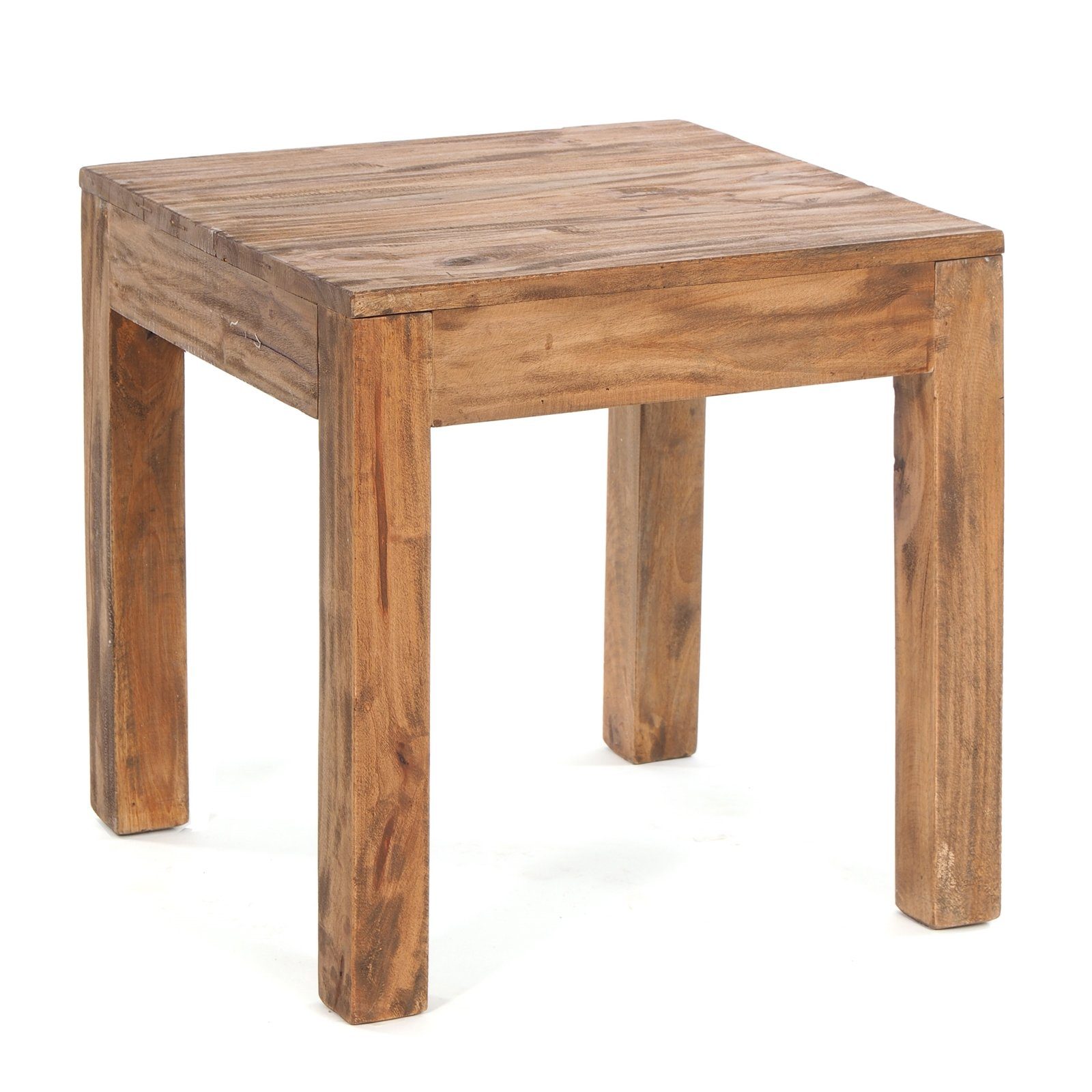 DESIGN DELIGHTS Couchtisch COUCHTISCH "SQUARE 50", Altholz massiv, 50x50x50cm, Beistelltisch