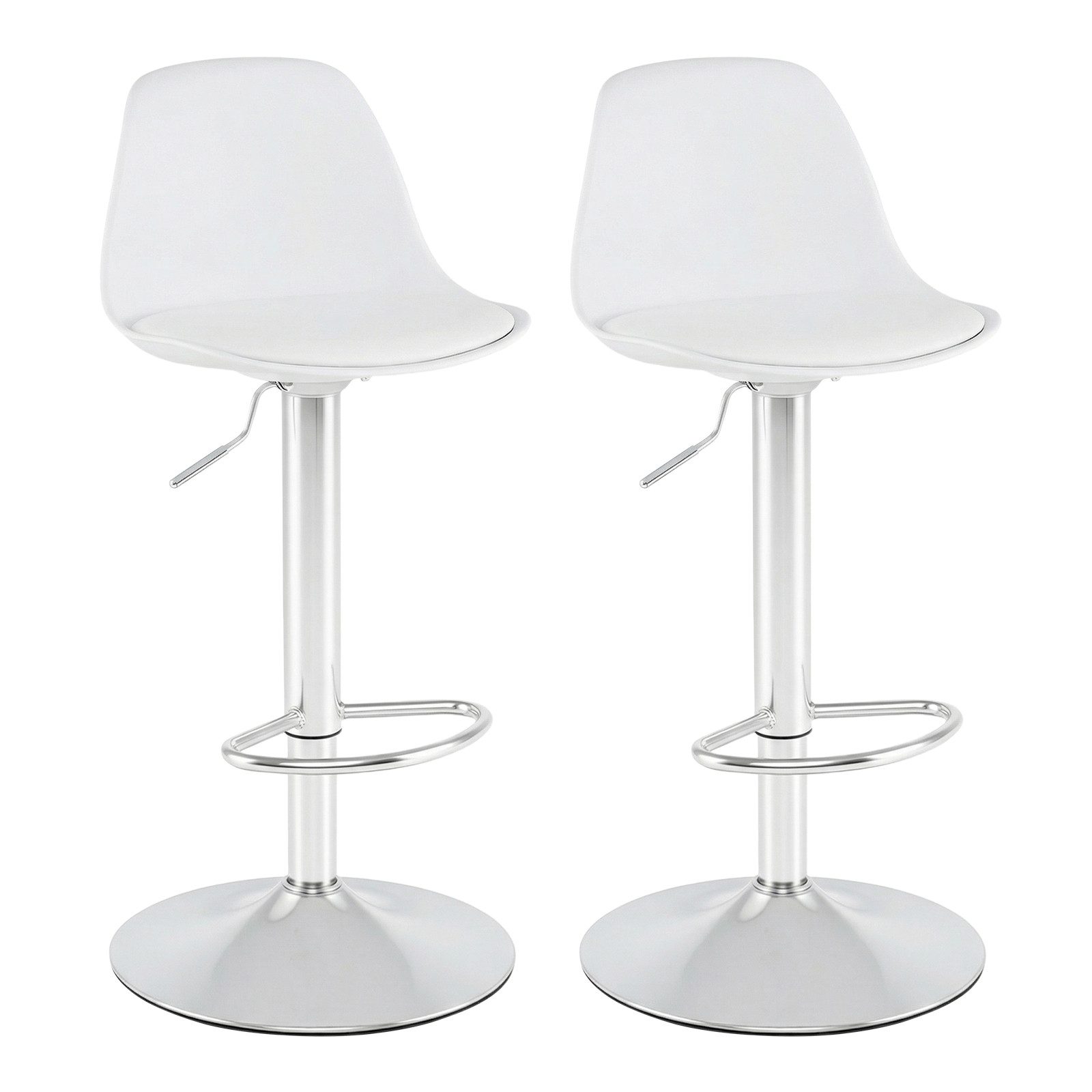COSTWAY Barhocker (2er Set), drehbar 60-82cm höhenverstellbare Sitzhöhe gepolstert