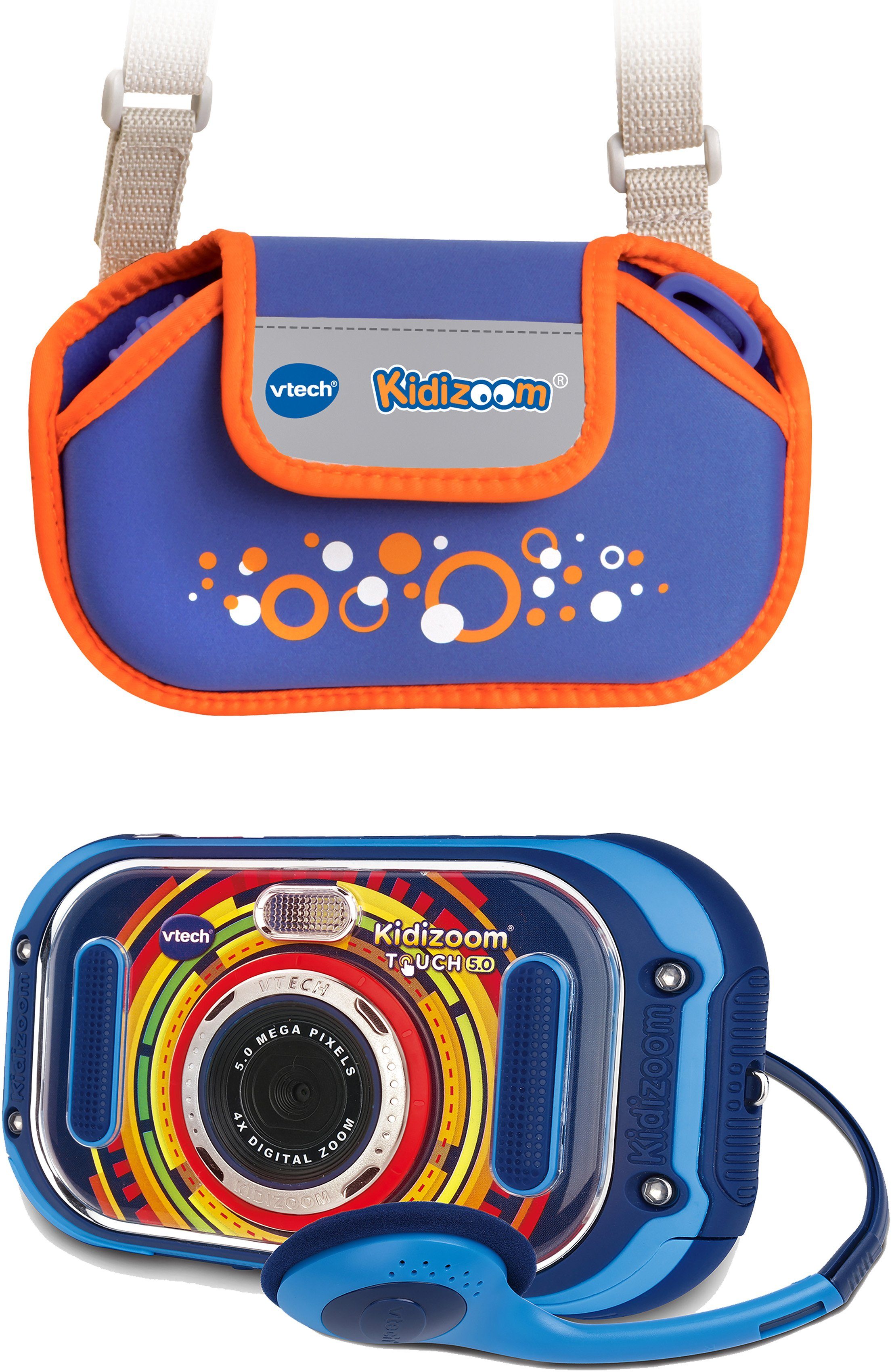 inklusive »Kidizoom MP, Touch KidiZoom Digitalkamera Touch Tragetasche), Tragetasche Multifunktionale (5 Kinderkamera Vtech® inklusive 5.0, blau blau« 5.0,
