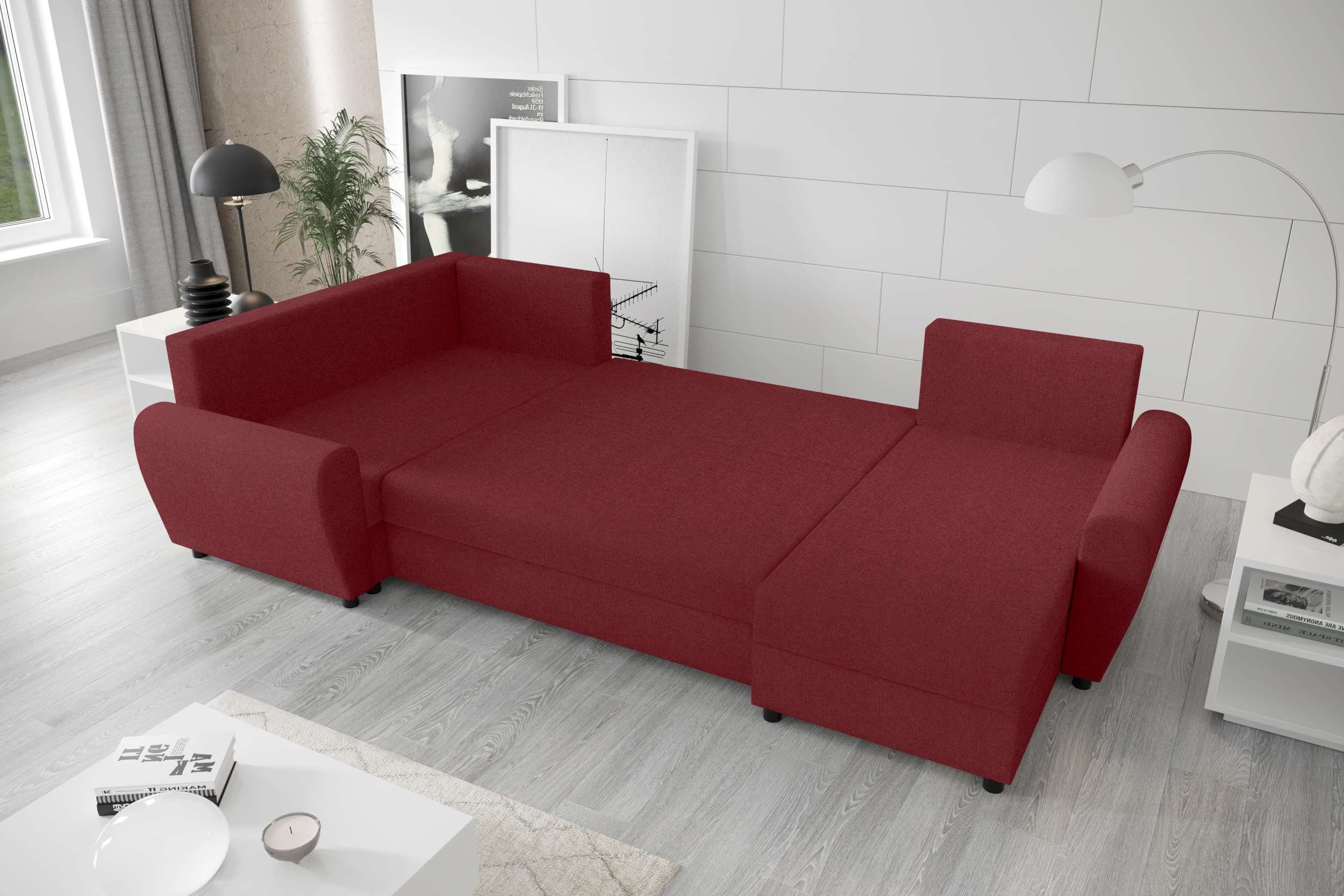 Design Sitzkomfort, Bettfunktion, Haven, Modern U-Form, mit Stylefy Wohnlandschaft Bettkasten, Eckcouch, mit Sofa,