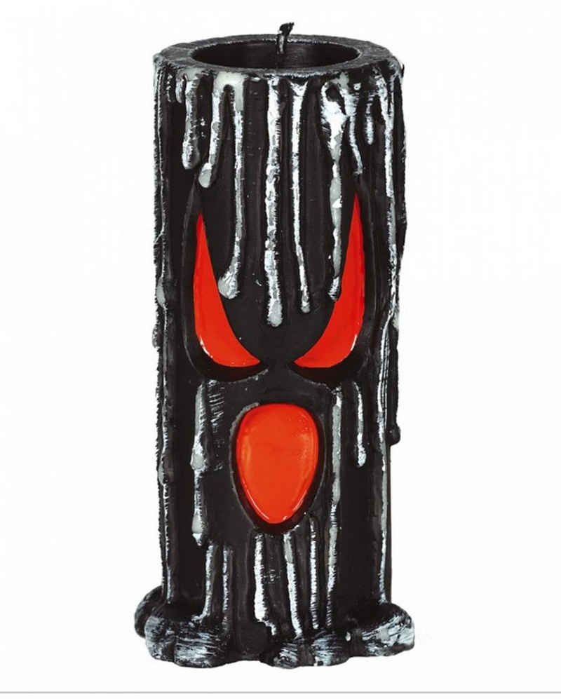 Horror-Shop Kerzenständer Spooky Halloween Kerze mit Geister Gesicht 15cm
