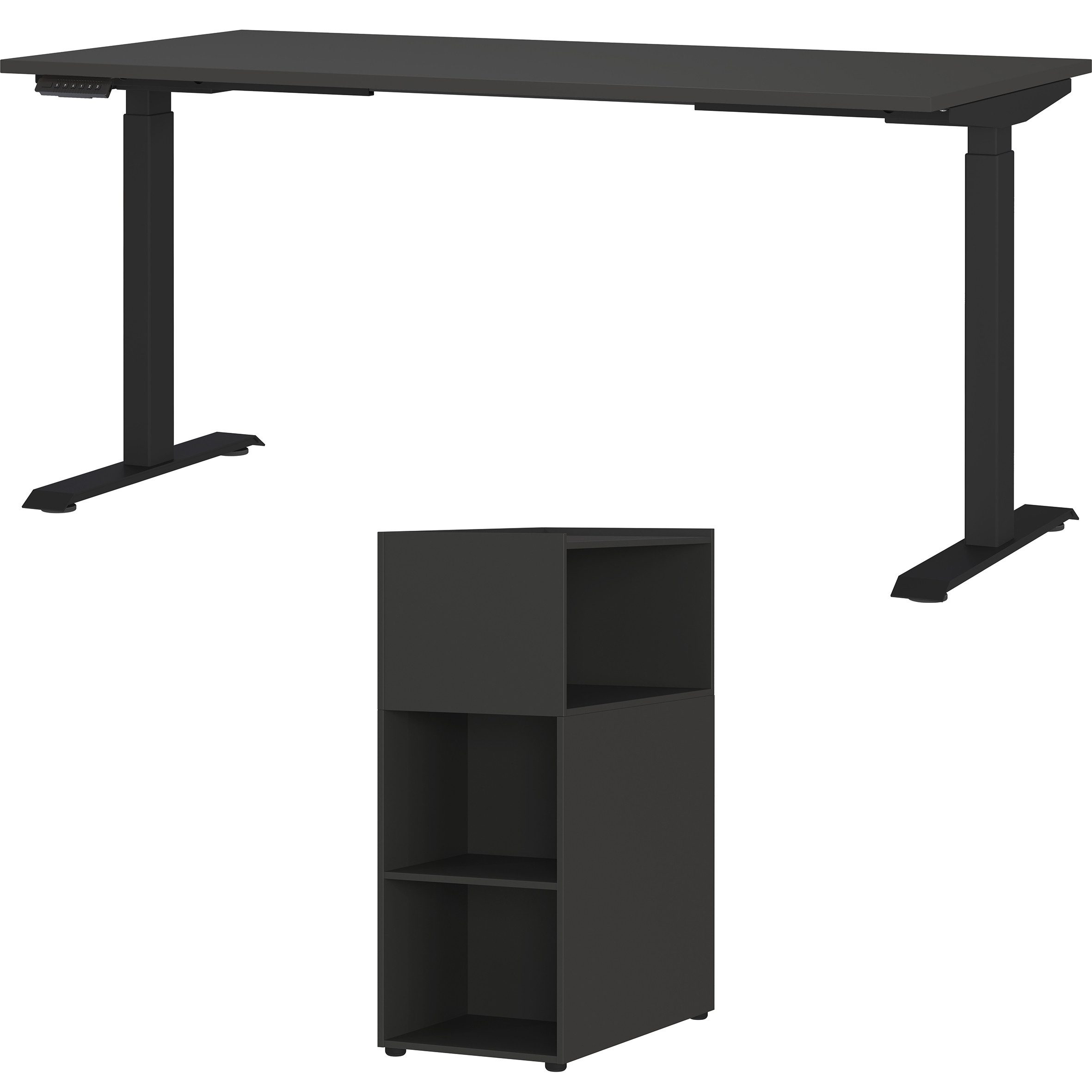 GERMANIA Büromöbel-Set Mailand, (2-tlg), inkl. Schreibtisch und Raumteiler