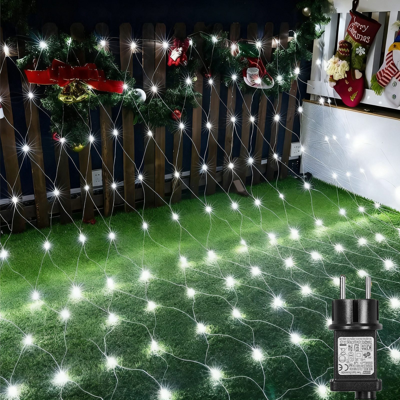 Qualra LED-Lichternetz Weihnachten Lichternetz 96/144/200/660-flammig, 8 Modi Lichtervorhang, Speicherfunktion für Weihnachten, Halloween, Party, Geburstag