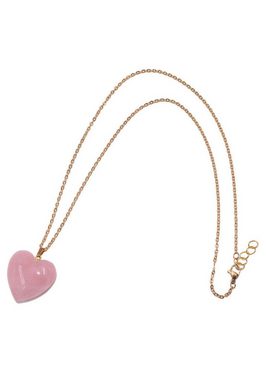 Firetti Kette mit Anhänger Halskette Schmuck Geschenk, Herz "LIEBE", Made in Germany - mit Rosenquarz