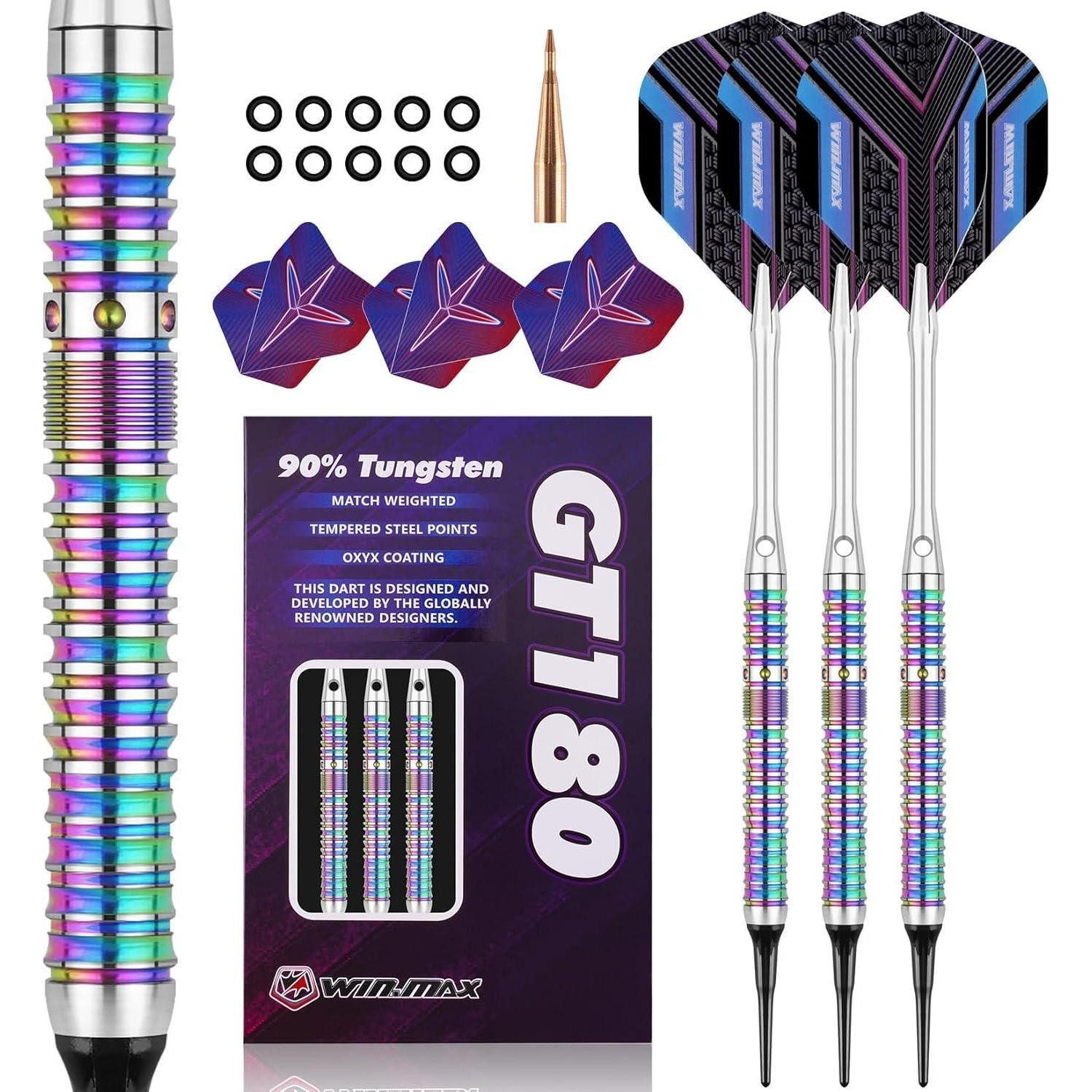 LuxusKollektion Dartpfeil Dartpfeile 90 Prozent Wolfram 18 Gramm 3 Stück Violett