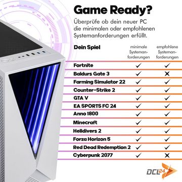 dcl24.de RGB Gaming-PC (AMD Ryzen 5 5500, RTX 3050, 16 GB RAM, 500 GB SSD, Luftkühler, WLAN, Windows 11 Pro)