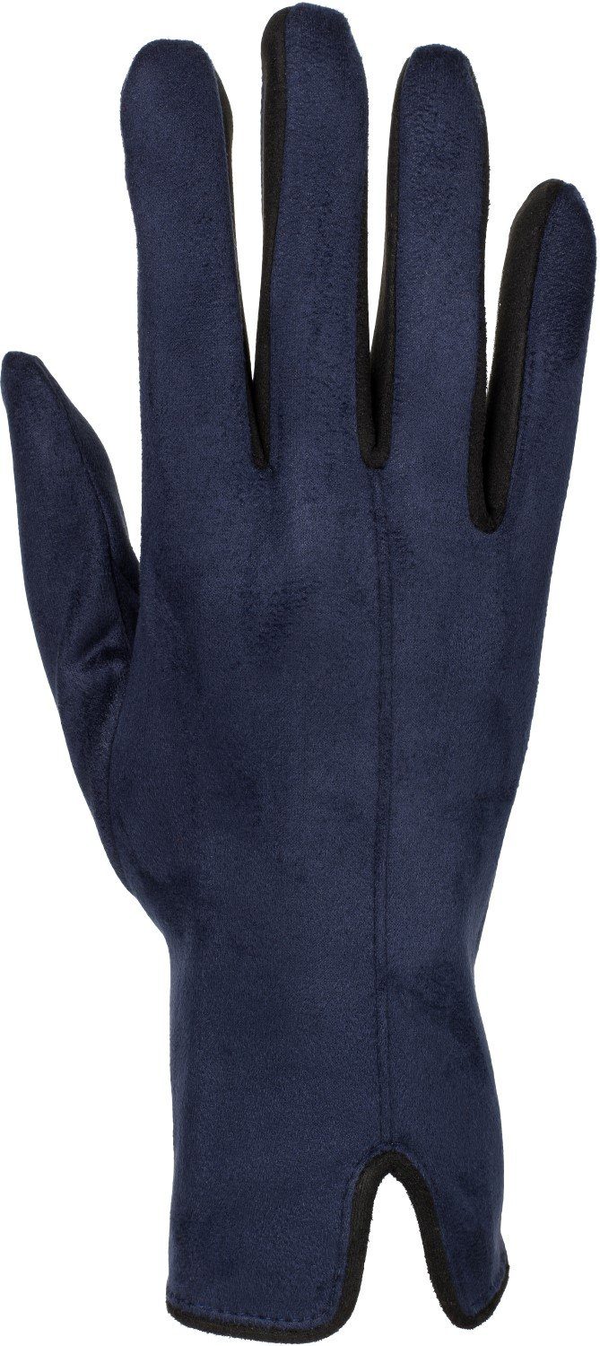 styleBREAKER Fleecehandschuhe Touchscreen Handschuhe Dunkelblau Kontrast