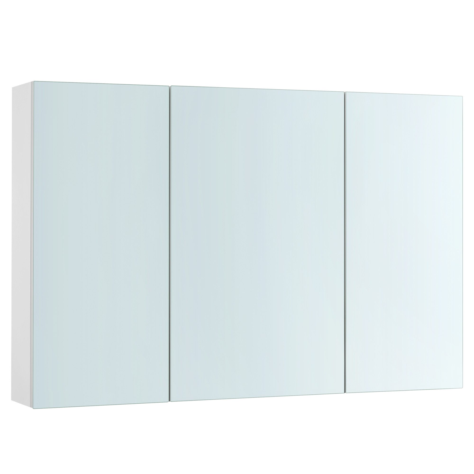 VASAGLE Spiegelschrank Badezimmerschrank Aufbewahrungsschrank Breite 60-90cm, höhenverstellbare Ablagen, mit 3 Türen, 5 Fächern