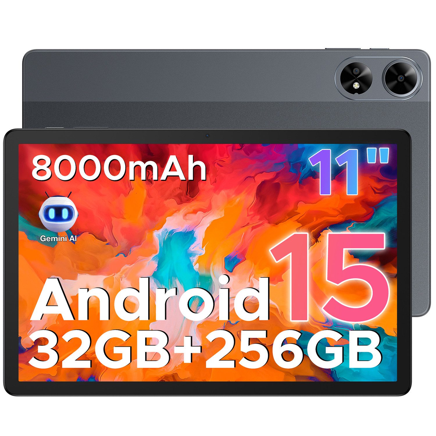DOOGEE TAB G6+ 8GB+256GB(2TB Extern), Android 15/ 16 AI Tablet (11", 256 GB, Android 15, 4G LTE, Dual-SIM 4G LTE Tablet WiFi, 13MP AI-Kamera, Dual-Lautsprecher)