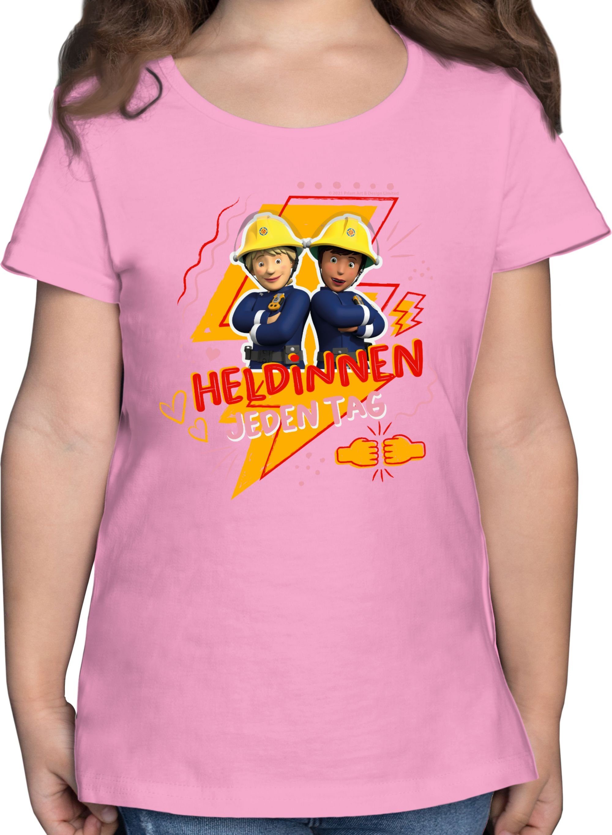 Shirtracer T-Shirt Heldinnen jeden Tag - Penny & Ellie Feuerwehrmann Sam Mädchen 3 Rosa | T-Shirts