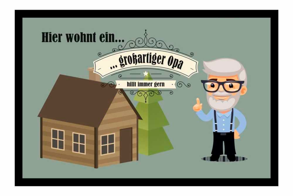 Fußmatte Schmutzfangmatte Hier wohnt ein großartiger Opa F689