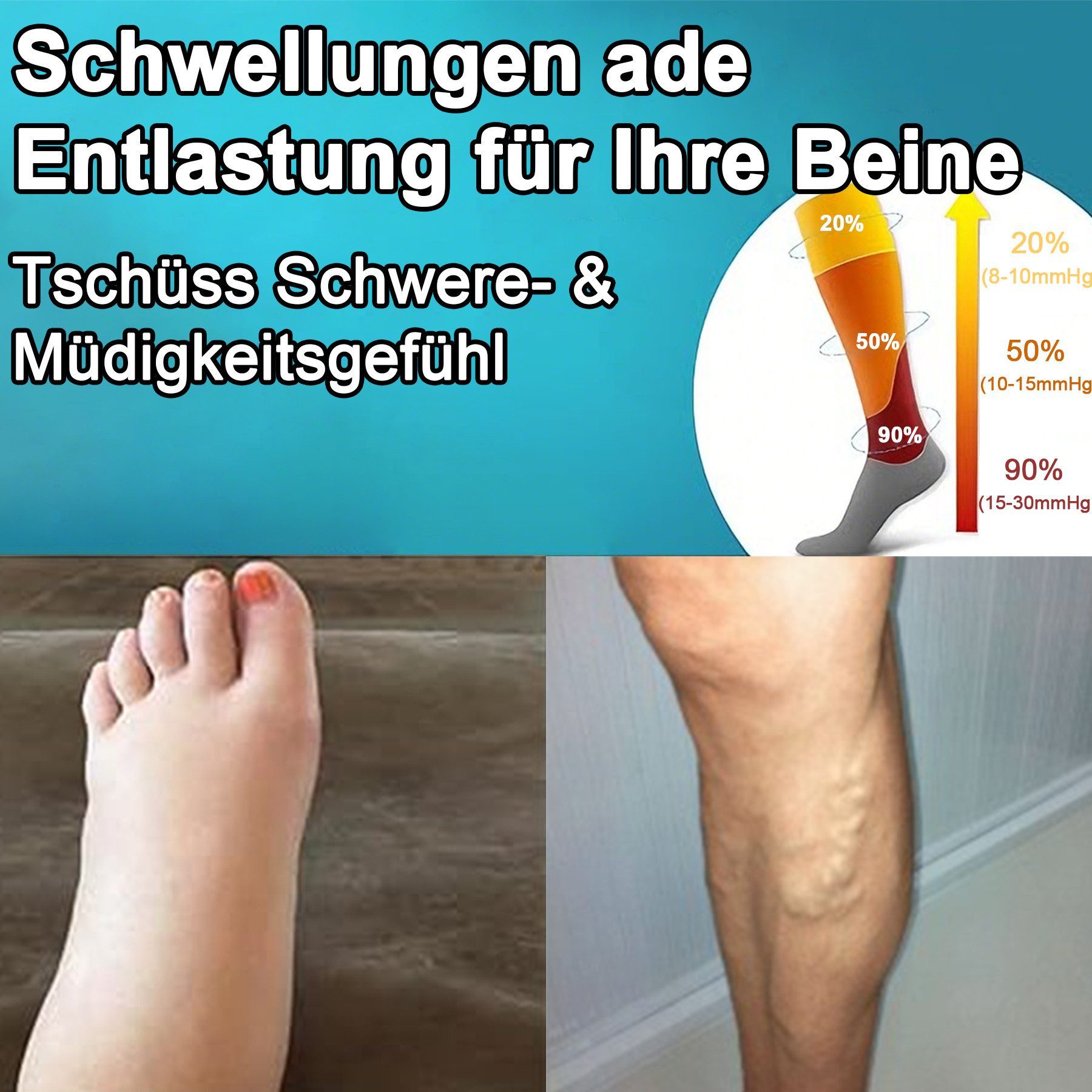 Mutig Kompressionsstrümpfe 6 Paar Lange Kompressionssocken für Damen & Herren (Sportsocken & Reisesocken, Bequem und Elastisch) Ideal für Sport, Reisen und Alltag
