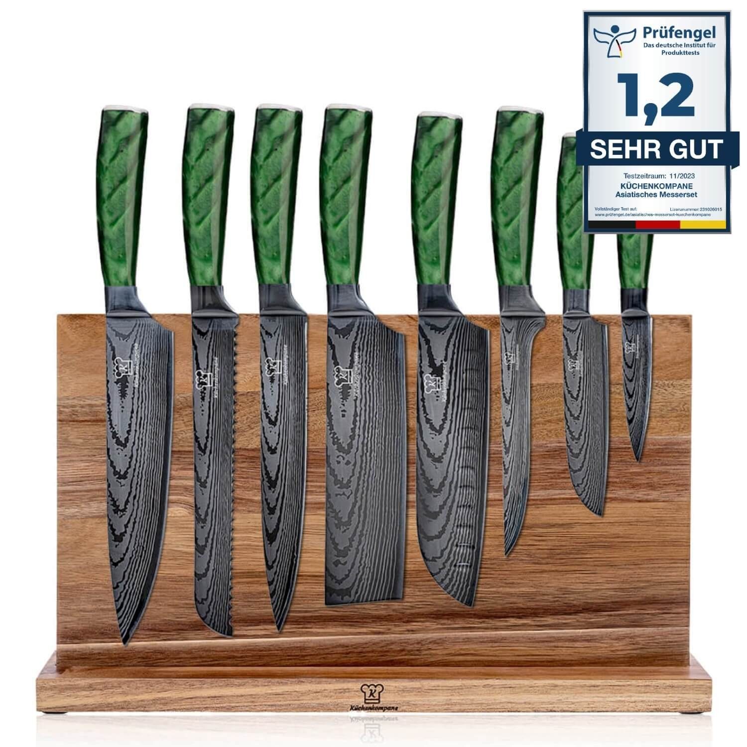 Küchenkompane Messer-Set Messerset mit magnetischem Messerblock -  8-teiliges Küchenmesser Set (2-tlg)