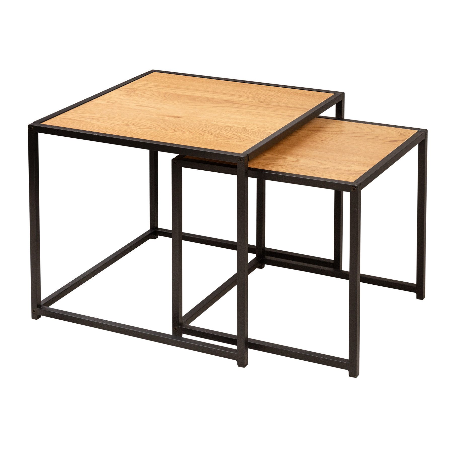 riess-ambiente Beistelltisch SLIM LINE 50cm natur / schwarz (Set, 2-St), Wo günstig online kaufen