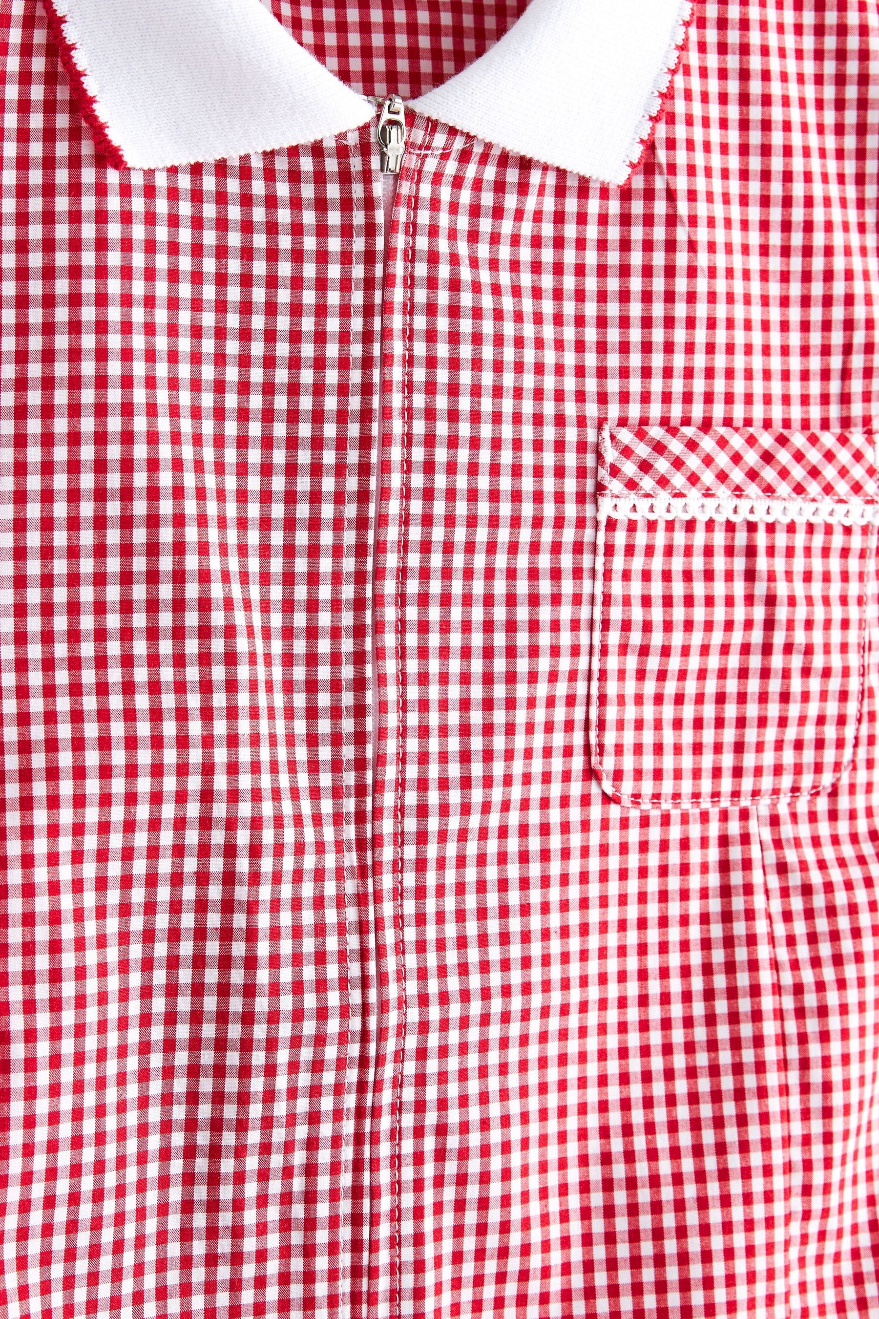 und Next Kleid Karokleid Vichykaros, (1-tlg) Baumwolle Red mit Reißverschluss