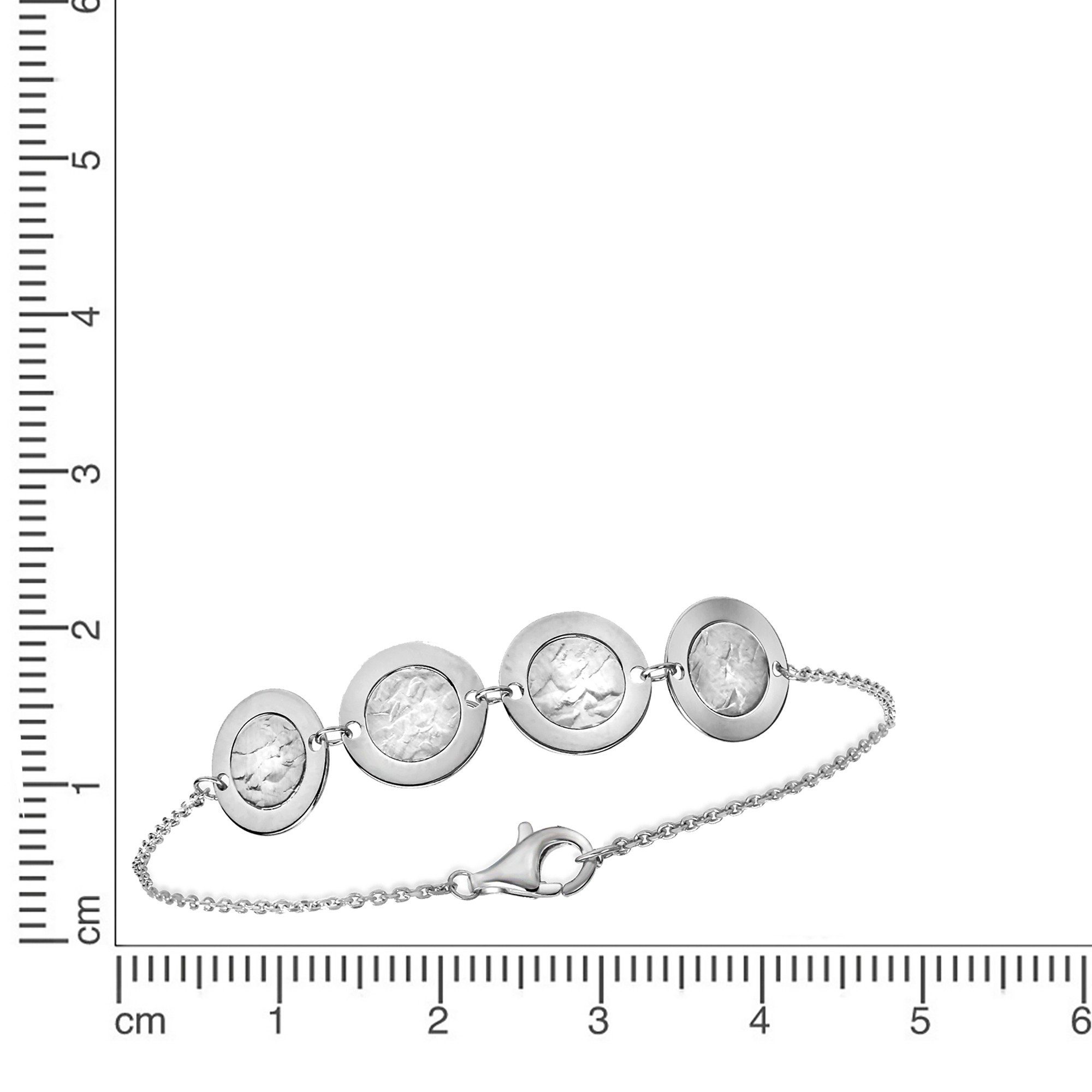 Elementen Silber Plättchen Armband CELESTA mit strukturierten 925