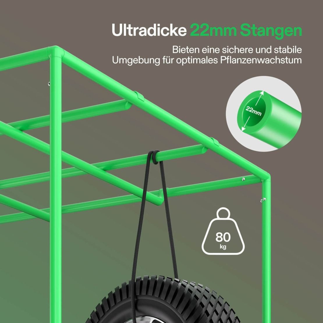 VIVOSUN Gewächshaus VIVOSUN Growbox Pro, BxTxH: 80 x 80 x 160 cm, BxLxH: 80 x 80 x 160 cm, 1-St., 2000D Oxford Gewebe