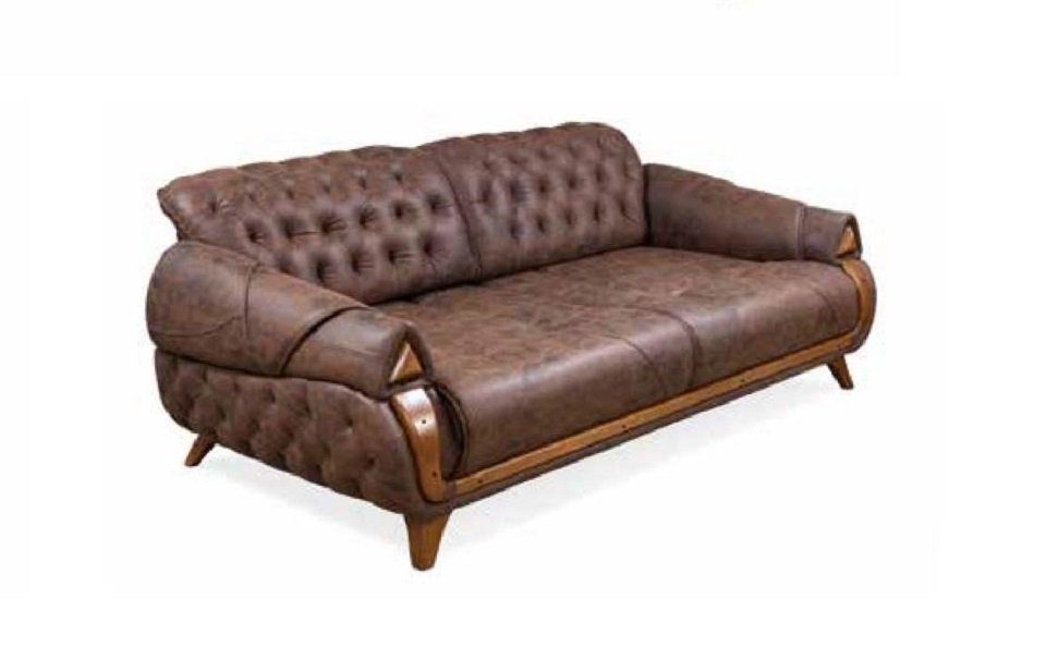 Sitzer Sofas Klassische Couchen Möbel Sofa Neu Luxus JVmoebel Leder Couch Sofa 3