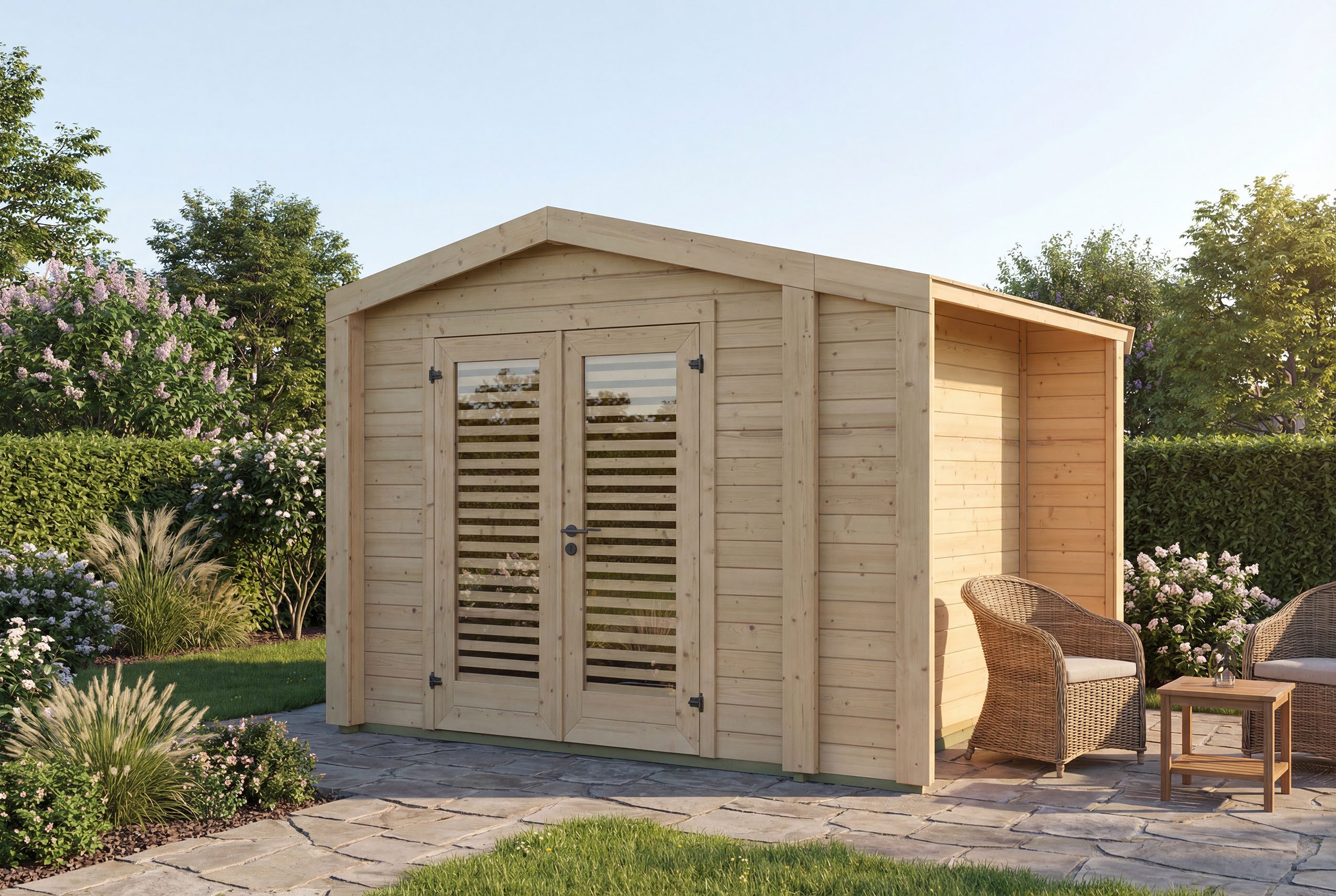 weka Gartenhaus Killarney, BxT: 311x263 cm, Doppeltür mit Lamellen