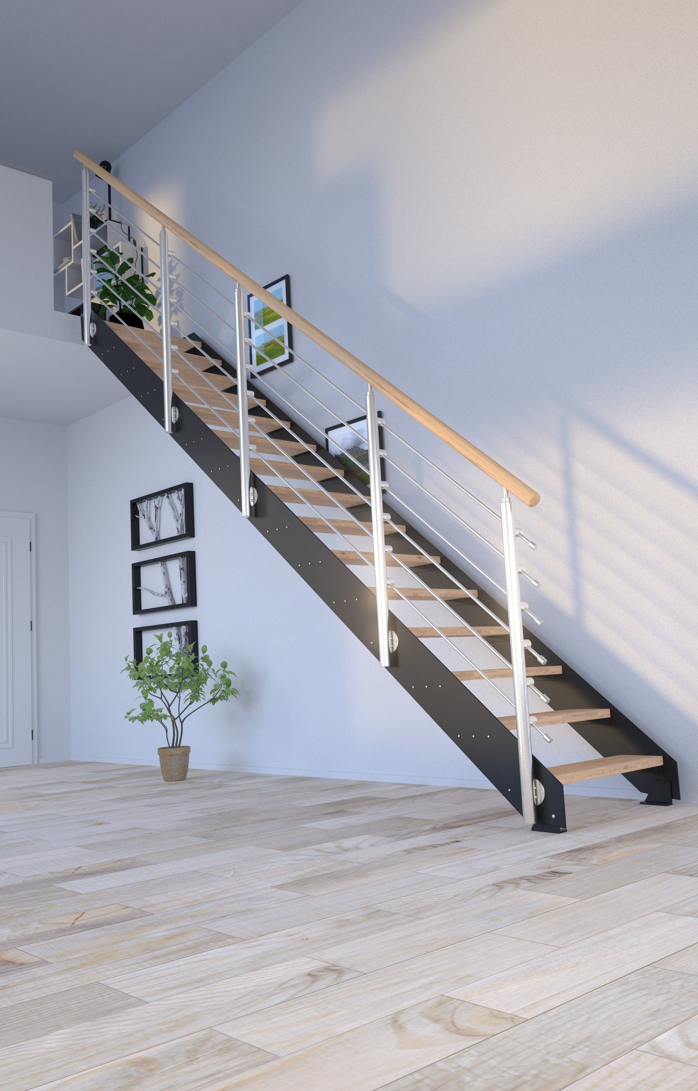 Starwood Systemtreppe Kos, offen, Design, Geteilte Stufen