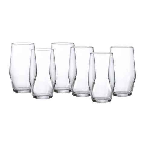 Ritzenhoff & Breker Longdrinkglas Salsa Longdrinkgläser 370 ml 6er Set, Glas