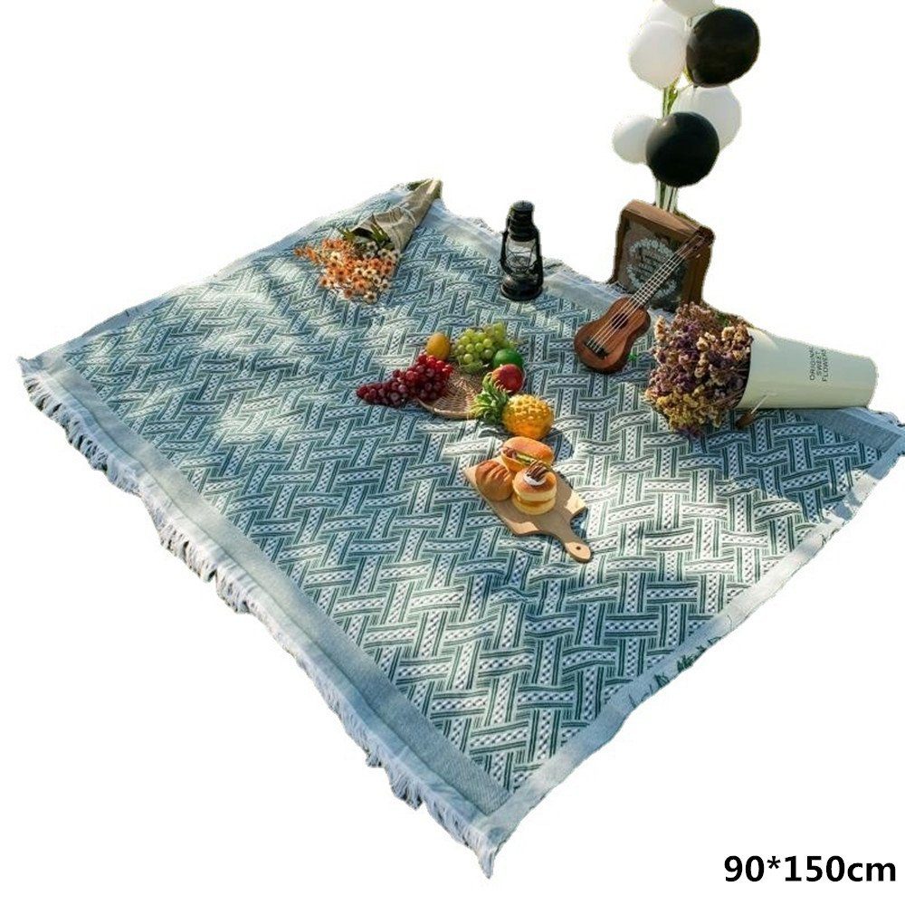 Wohndecke Picknickdecke,In- Outdoor-Teppich,Stranddecke Sandfrei,Picnic Bla günstig online kaufen