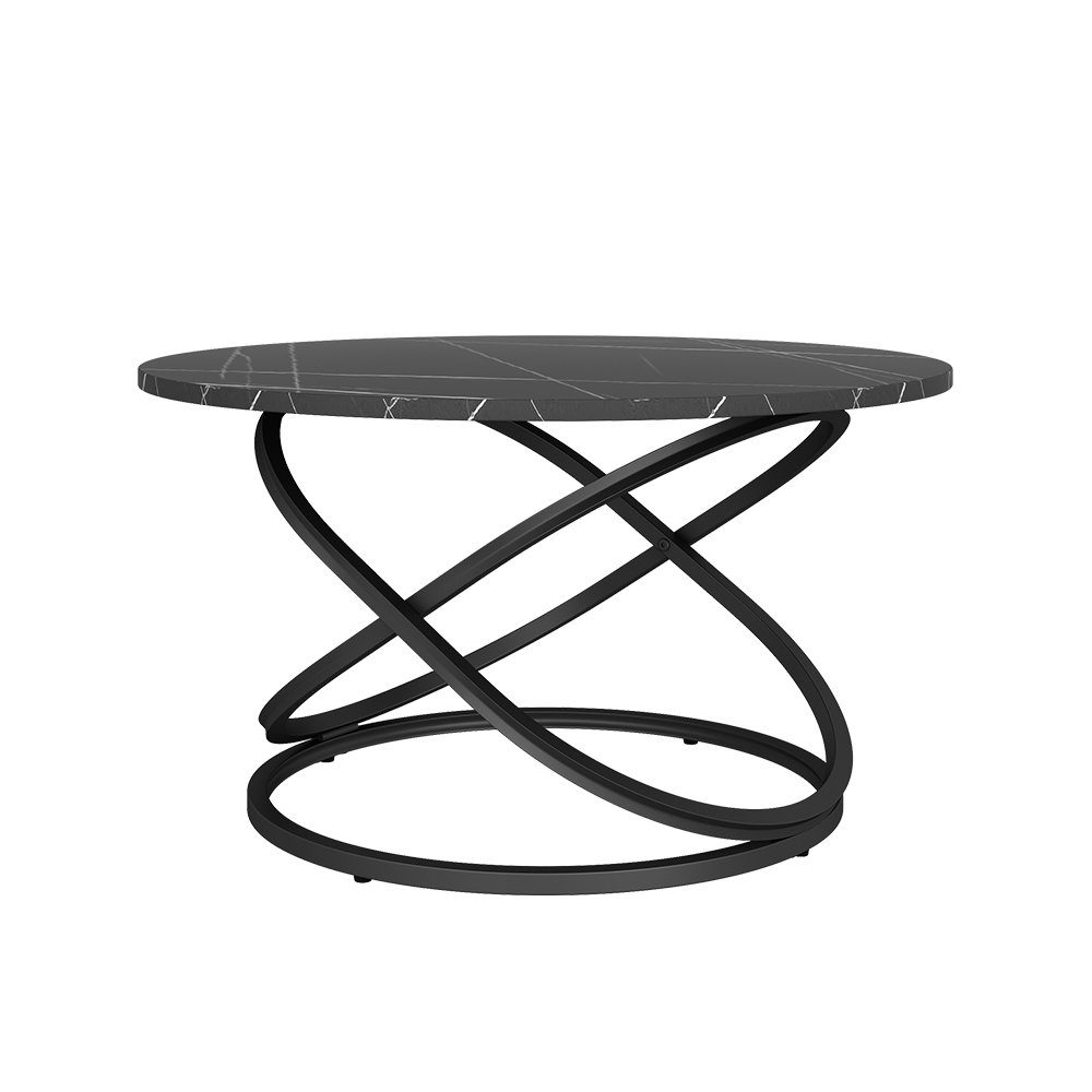 Vicco Couchtisch Calgary Schwarz/Schwarzer Marmor 79x46cm günstig online kaufen