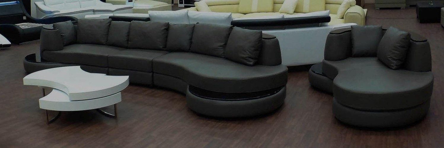 JVmoebel Ecksofa Stilvolles Leder Ecksofa - Rundsofa für Wohnlandschaft, Made in Europa