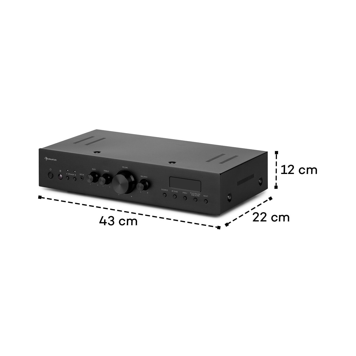Stereo HiFi Auna AMP-CD608 Bluetooth Schwarz Radio) Verstärker Audioverstärker (Anzahl Audio 4-Kanal, Amplifier Kanäle: Digital W, DAB 400 DAB+