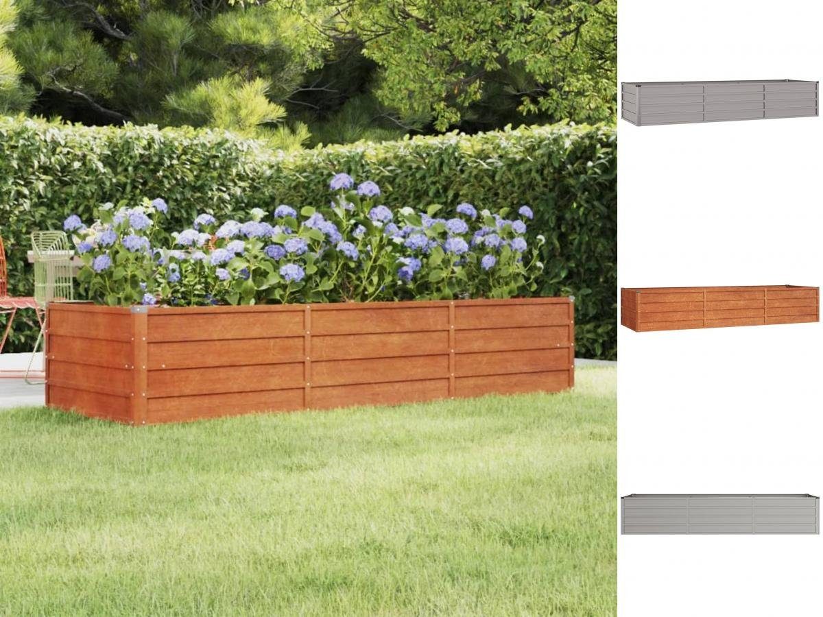 vidaXL Hochbeet Pflanzkübel Grau 240x80x45 cm Kortenstahl Hochbeet