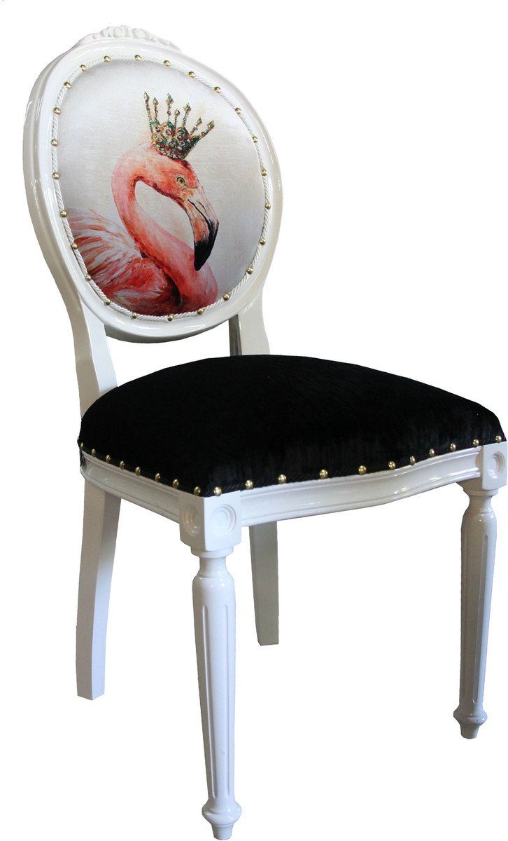 Esszimmerstuhl Edition - Designer Esszimmer Bling ohne Padrino Casa Barock Bling Luxus Flamingo mit Stuhl Stuhl mit und - Krone Armlehnen Glitzersteinen Limited