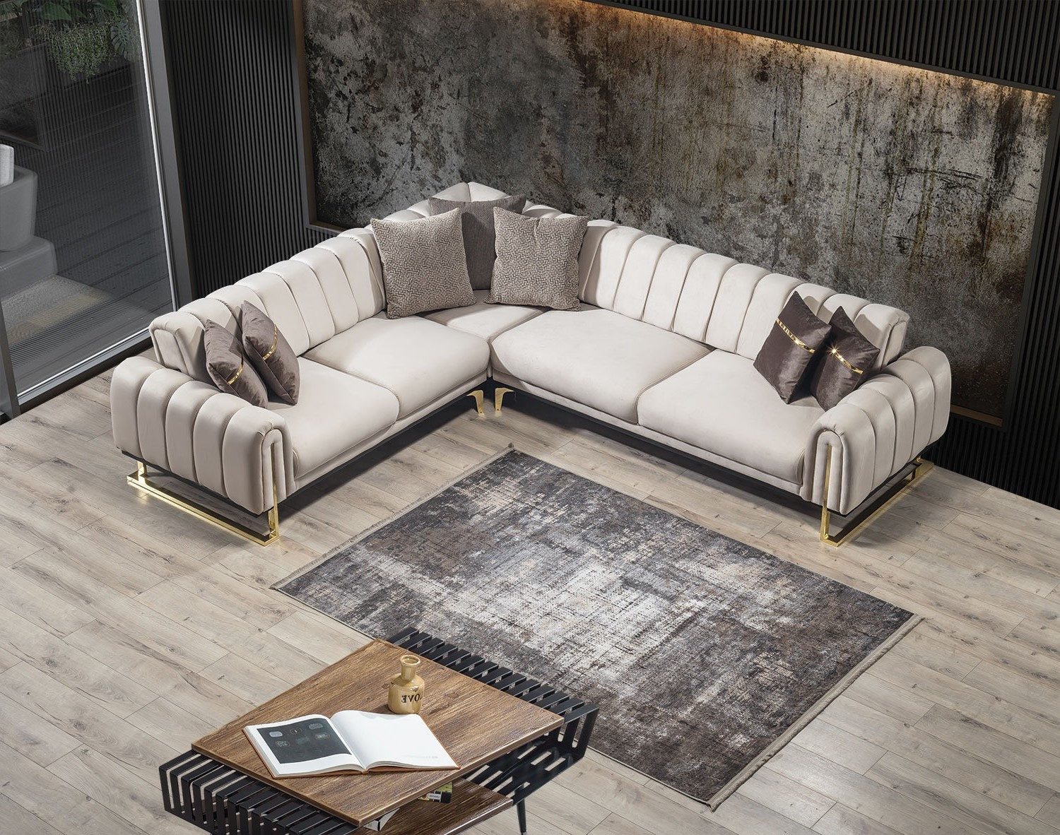 Villa Möbel Ecksofa Wave, Set 1 Teile, mit Relax-/Bettfunktion durch umklappbare Rückenlehne