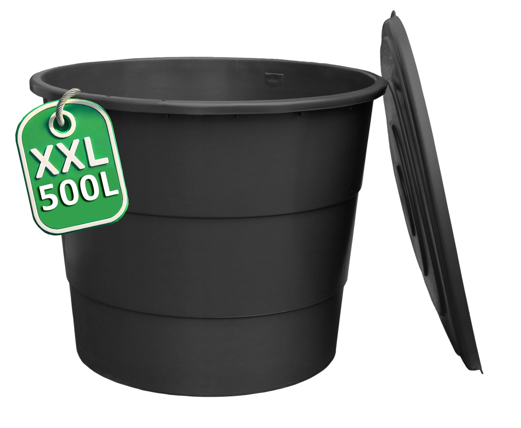 ONDIS24 Regentonne Regenwassertank XXL 500L mit Deckel Wasserspeicher Fass, 500 l, (1-tlg), robust & UV-beständig, zur Bewässerung, Tonne mit Füllstandsanzeige