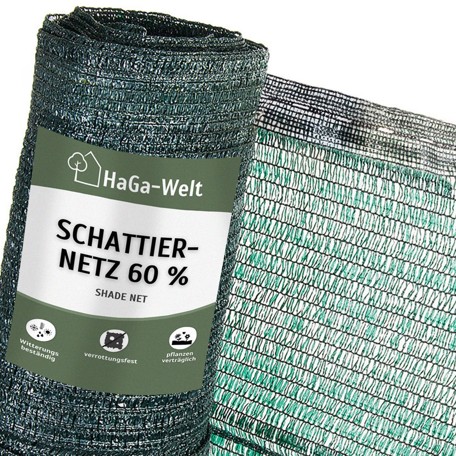 HaGa Schutznetz SCHATTIERNETZ 60% 1m x 5m Sonnenschutz, BxL: 1x5 m, (Gewebegewicht ca. 60 g/m², 60 % Schattierwirkung, Hohe), Sichtschutznetz, Abdecknetz, Multifunktionelles UV-stabilisiertes
