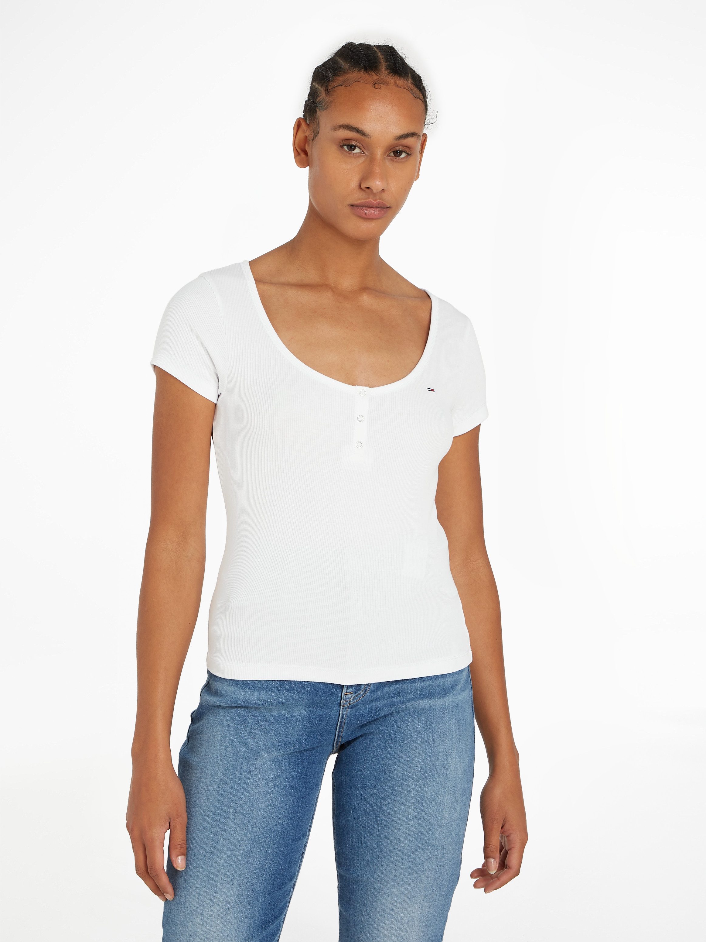 Tommy Jeans Rundhalsshirt TJW SLIM HENLEY günstig online kaufen
