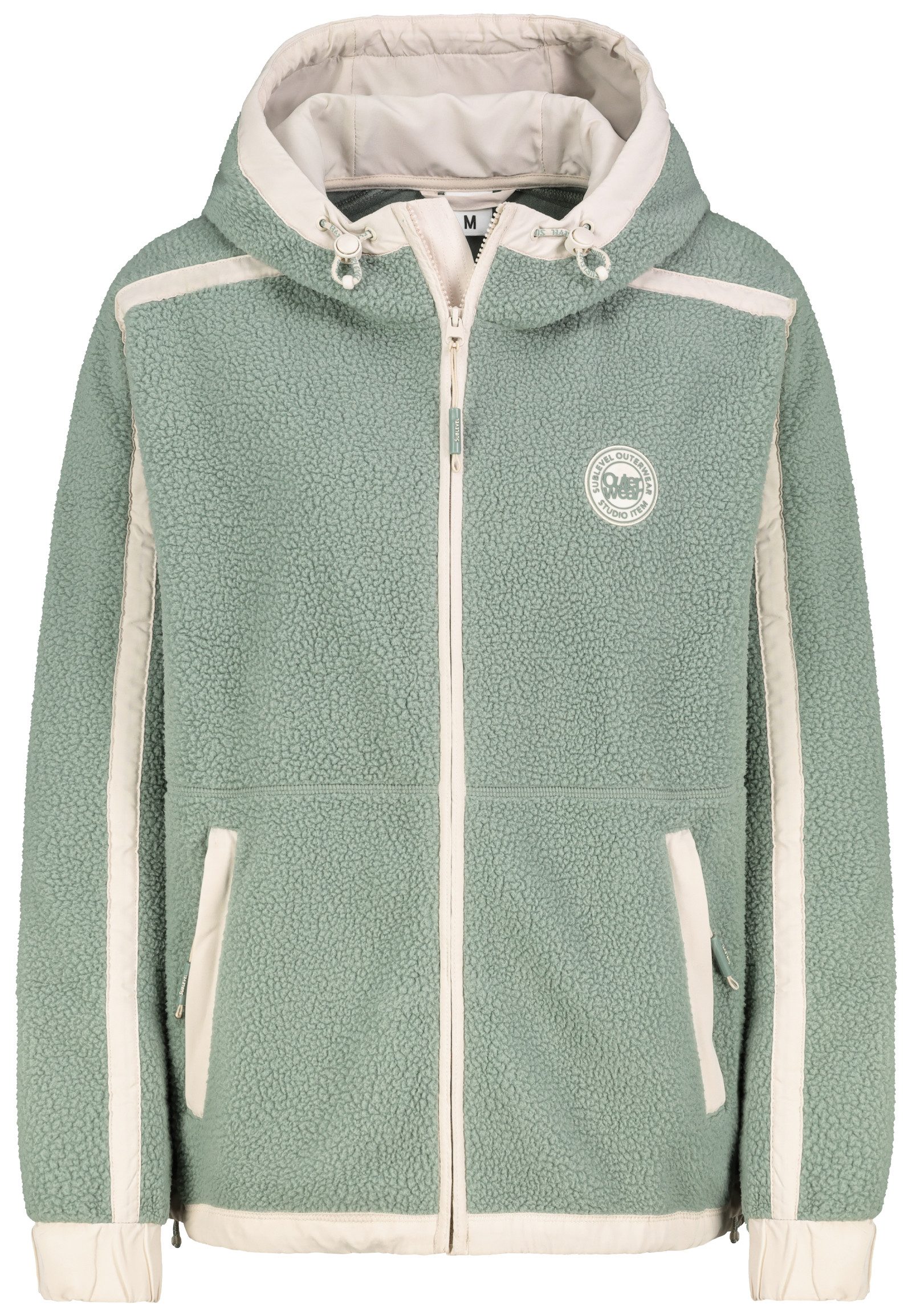 SUBLEVEL Fleecejacke Damen Teddyfleece Kuschelig Übergangsjacke Jacke Outdoor Jacke Stehkragen, Kapuze, flauschig, kuschelig, warm, Outdoor